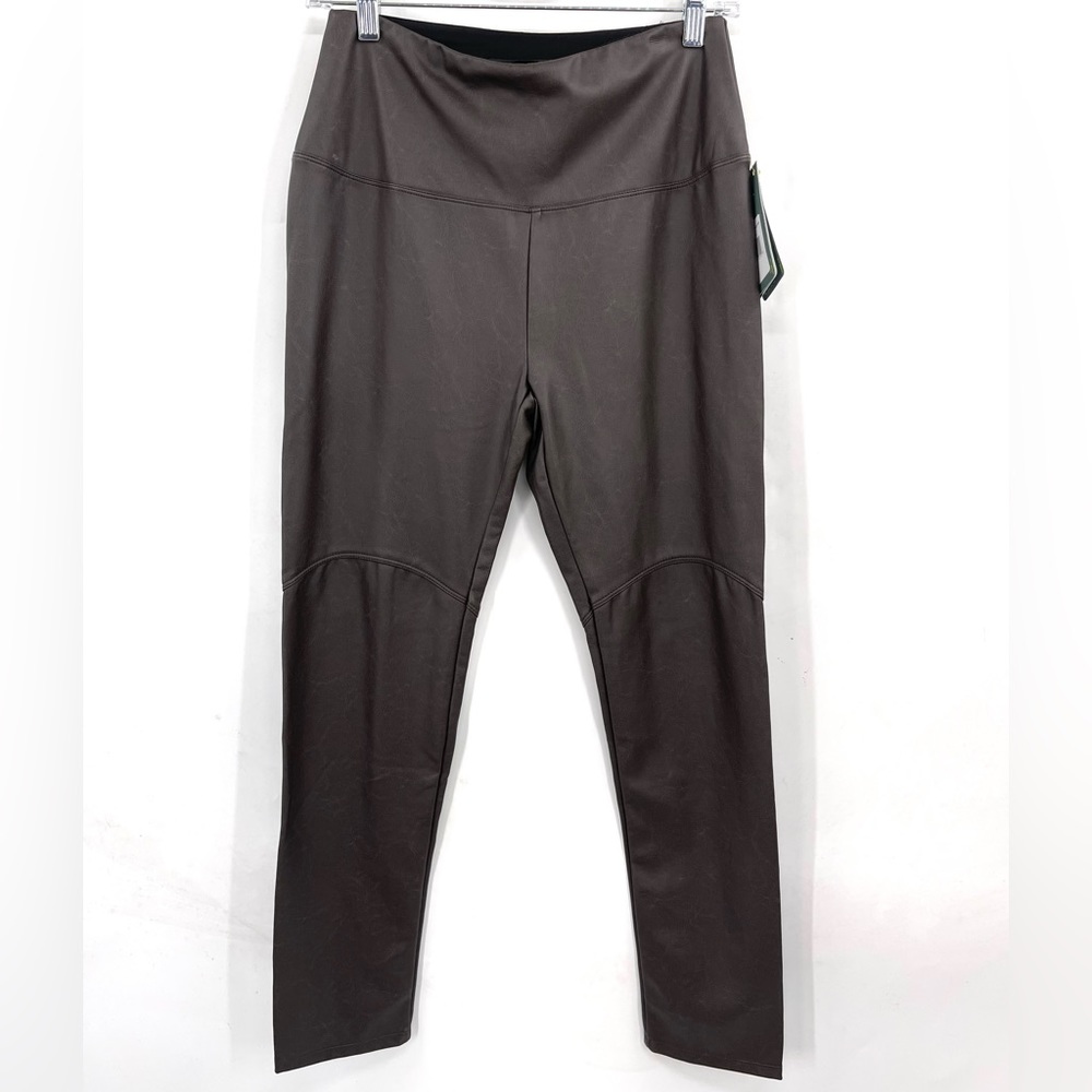 NWT LYSSE Leather Leggings in Espresso Size MP High Rise Slimming - Picture 2 of 7